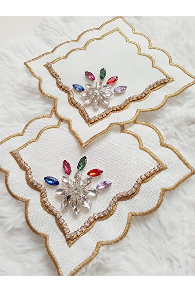 ZEYNEP ELA Kahve Yanı kokteyl taşlı sunum peçete 2 adet