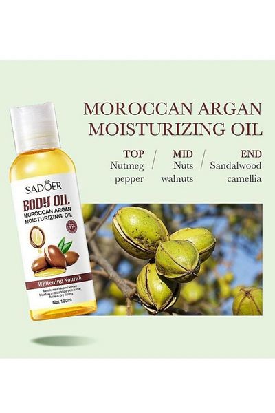 SADOER Moroccan Argan Oil Moisturizing Whitening and Nourishing Body Oil 100ml