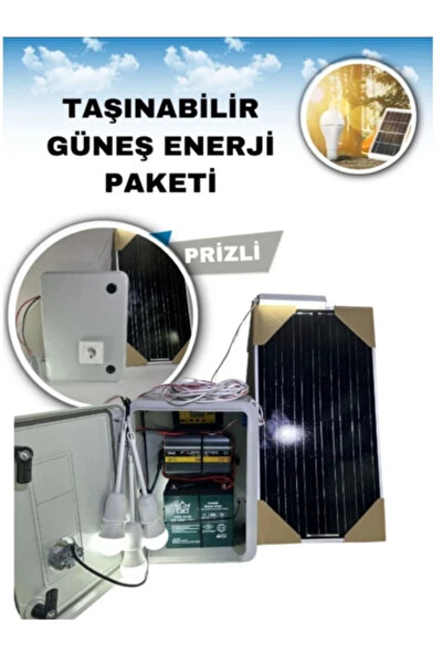 TNL Kamp, Karavan ve Çadır Için Solar Taşınabilir Güneş Enerji Seti - LED Tv, Telefon Şarj ve Aydınlatma