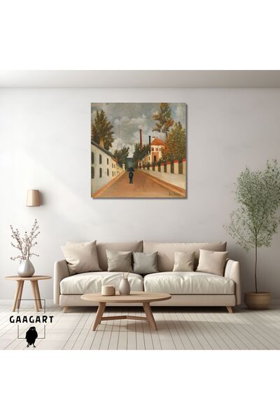 GAAGART Kare Kanvas Tablo Ünlü Eserler Henri Rousseau-Vue Des Environs De Par...