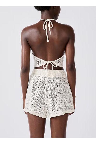 Loomi Ecru Lace Bikini Top Shorts