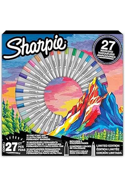 Pazarcan Sharpie Fine Permanent Marker 27Li Box- Mountain
