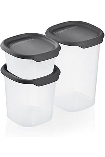 NETWORK ART One Touch Fresh Small Container Set of 3 Black Seal