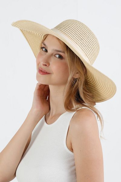 Fulla Moda Straw Hat with Ribbon