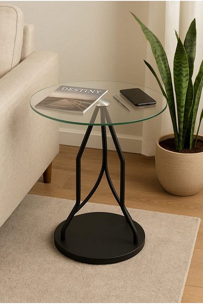 private house Clear glass side table