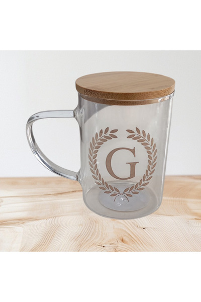 EGE HOME STORE Kişiye Özel Harfli Bardak Gold Yazılı (G) Harfi