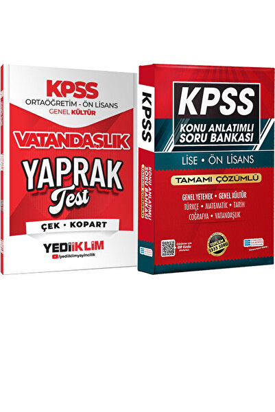 Yediiklim Yayınları 2026 KPSS Ortaöğretim Ön Lisans Vatandaşlık Çek Kopart Ya...