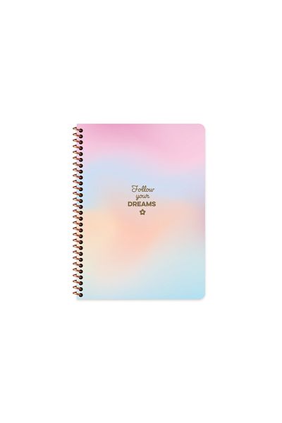 Keskin Colors Sharp Color Peritosis Striped Sticker Notebook |   16.5 X 22.5 cm |   Spiral – 80 Sheets