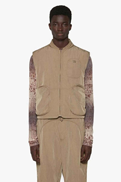 American Rag Cie Stylish and Functional Bio Vest - Khaki Color Zippered Vest