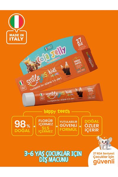 MBB ETİCARET Smileyes Kids Toothpaste 3-6 Years 50 ml Cola Jelly