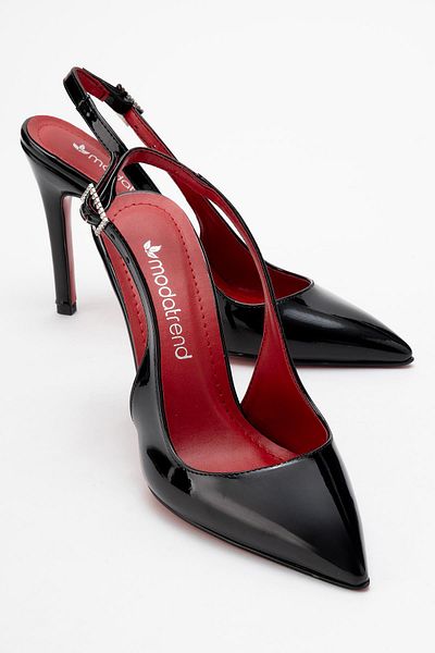 CCWAY AYAKKABI Women's Stiletto Shoes BLACK Patent Leather