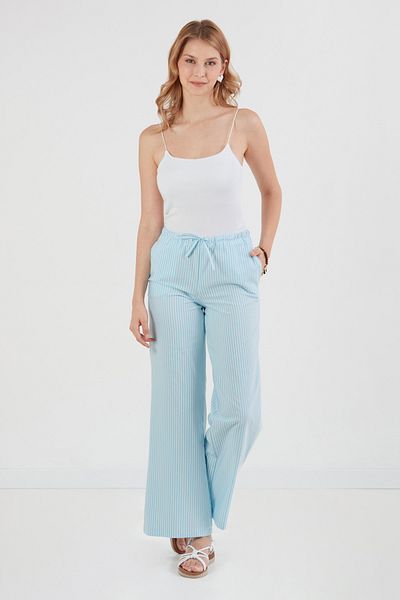 Fulla Moda Pantaloni Palazzo cu talie în dungi
