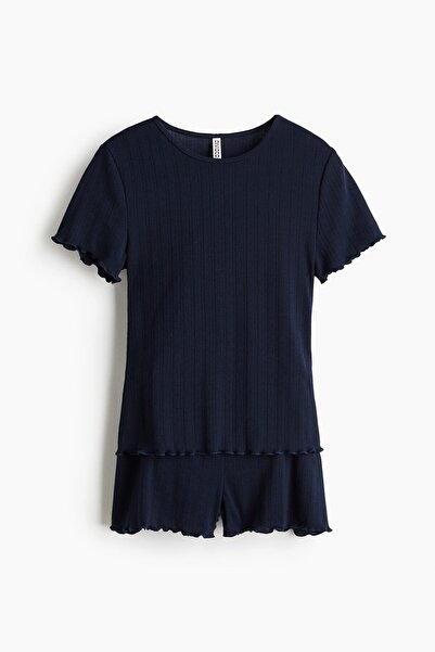 H&M Delik Desenli Pijama Takımı