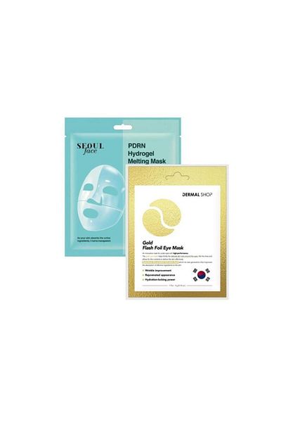 Dermal Pdrn Melting Mask Moisturizing Skin Repair Transparent Gel Mask 34 Gr and Eye Mask Gold 4 Gr.