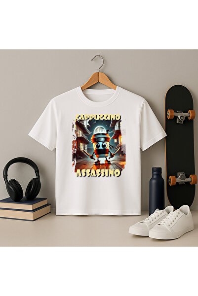 BLITZ ISTANBUL Παιδικό μπλουζάκι με στάμπα BLITZ cappuccino assassino italyan...