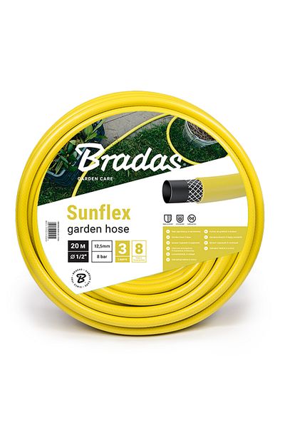 flores Garden hose with insert, yellow, Bradas, 1/2 - 50 m