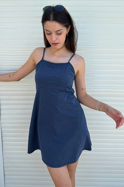 penyebizden Rochie scurtă cu bretele subțiri - Blue Melange