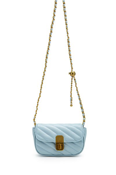 minebag Geantă de damă din piele artificială cu detaliu de blocare Sheldon Baby Blue