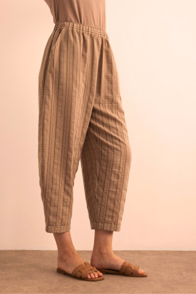 Aker Dokusu Çizgili Cotton İçerikli Pantolon