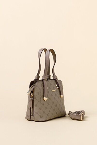 Nihan Metal Detaylı Tote Çanta Vizon