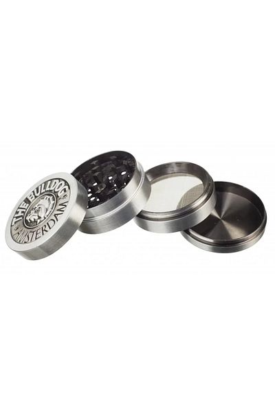The Grinder The Bulldog Official Amsterdam cu Holograma, aluminiu silver, 4 Parti Diametru