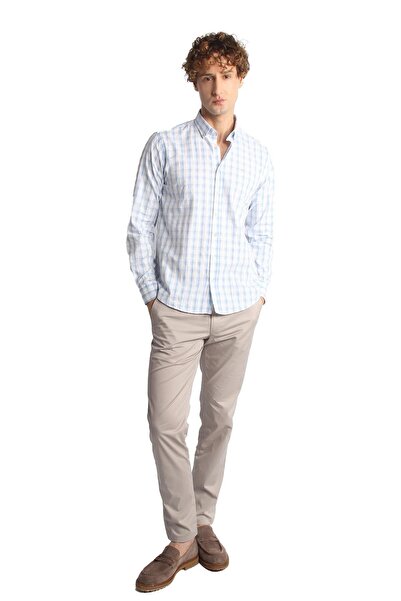 İgs Erkek Mavi Dynamic Fit Düğmeli Yaka Gömlek