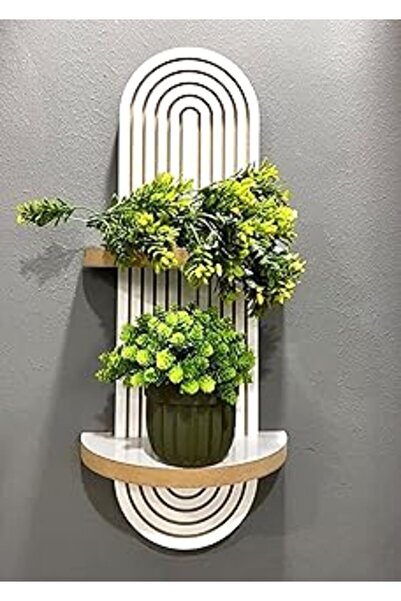 Genel Markalar Yıldız Home Semplice Meşe Ahşap Dekoratif Duvar Rafı, Oval Des...