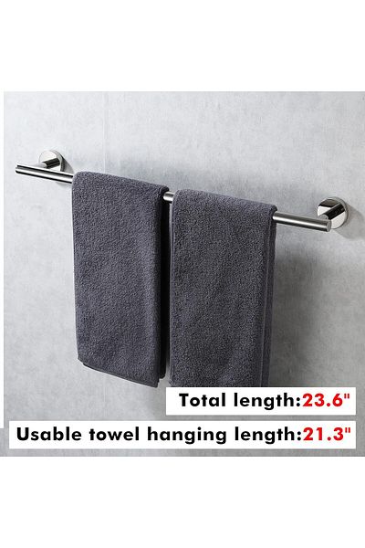 Biki Towel Rack Anti-Rust Towel Bar Size 60cm Silver