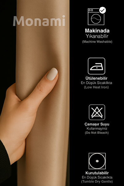 Monami Luxury Beige Elegance Light Proof Blackout Curtain