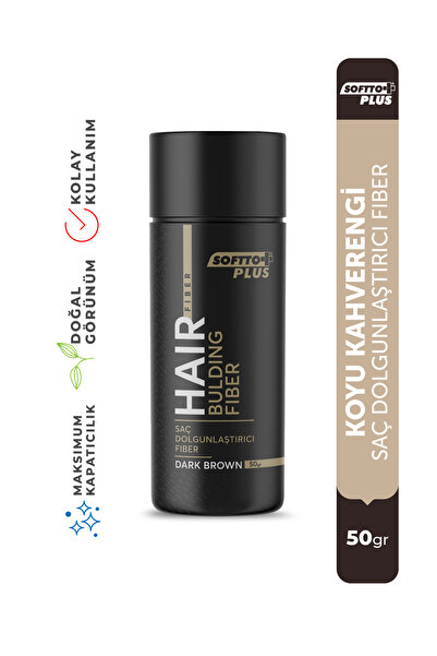 Softto Plus Saç Dolgunlaştırıcı Anında Dolgunluk Sağlayan Koyu Kahverengi Fib...