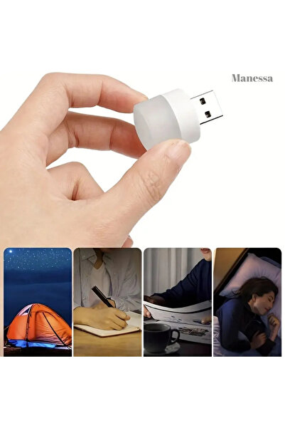 Manessa Taşınabilir Usb Mini Led Lamba, Mini Gece Lambası, Kitap Okuma Lambas...