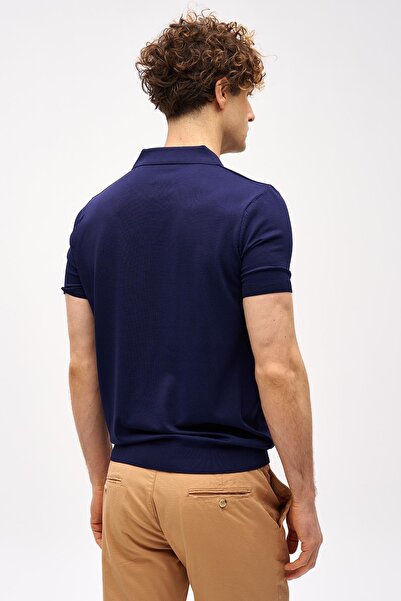 İgs Синій Slim Fit вузький крій, поло-комір, прямий, короткий рукав, трикотажна футболка