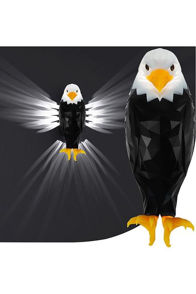 Generic Chamese Bald Eagle Wall Light, American Night Light With Remote Control, Magnetic Wall Mounted Lamp