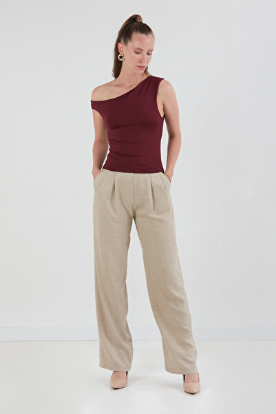 Fulla Moda Single Sleeve Blouse with Draped Sides