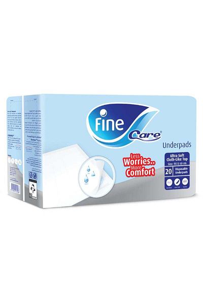Fine Care Medical Underpads Ultrasoft Size 60x90 cm - 20 Disposable Underpads