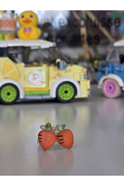 AyShope Carrot Pattern Silicone Earrings One Pair Antiallergic Transparent Ti...
