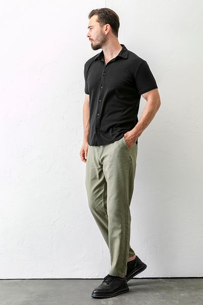 JB John Borners Men's Adjustable Waist Pocket Jogger Pants Khaki - 5060