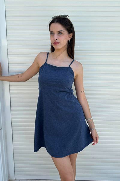 penyebizden Rochie scurtă cu bretele subțiri - Blue Melange