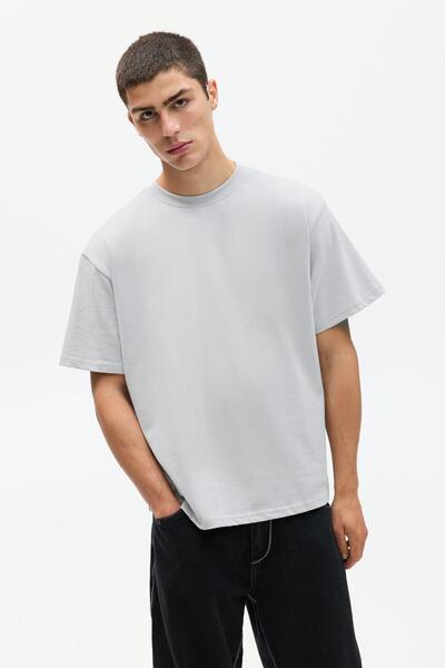 Pull & Bear Ağır kumaş kısa kollu t-shirt