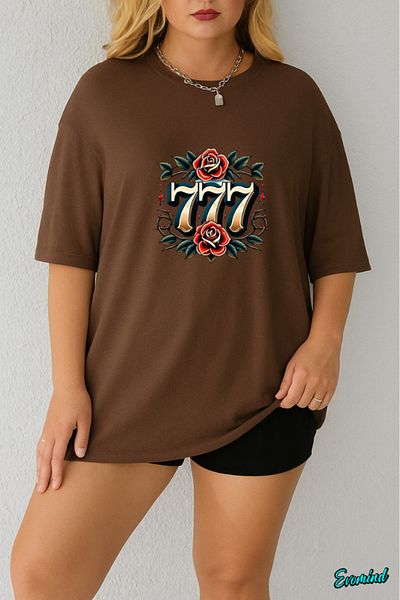 Evomind In Cart 5 or More Purchases Get 1 T-Shirt Gift - Large Size 777 Printed T-Shirt