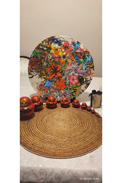 CKV CENTER Placemat Runner 6-Piece Presentation Plate Dowry Set Knitted Plate Bottom Fireproof