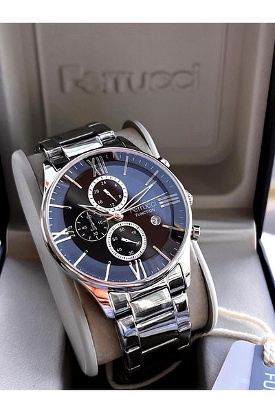 Ferrucci Inner Functions Active Calendar and Day 30m Water Resistant Steel Cord Men's Wrist Watch Vs.Bl