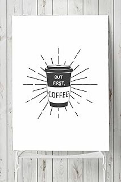 AMAZON TOHUM (19896) but First Coffee Coffee Kitchen Poster 90 X 130