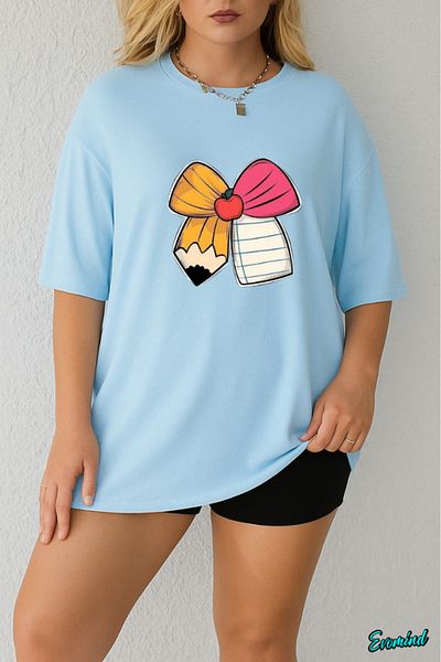 Evomind In Cart 5 and Above Purchases Get 1 T-Shirt as a Gift - Large Size Pencil Paper Printed T-Shirt
