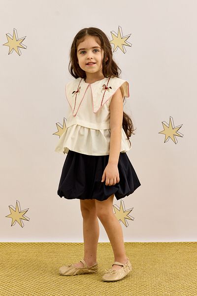 Fahhar Kids Риза с пеплум, бяла