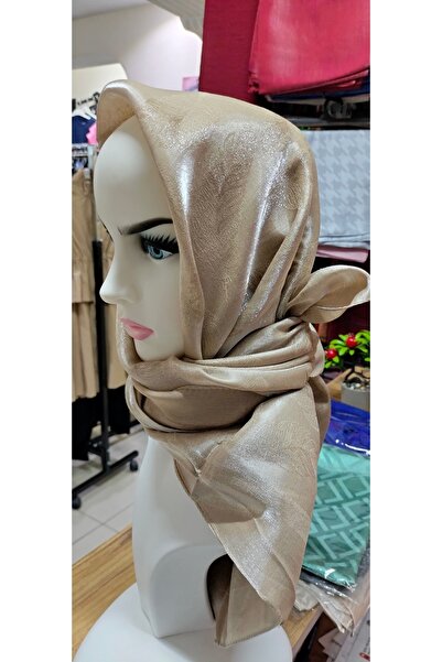 Serra Pyramid Beige Amber Shiny Evening Dress Scarf