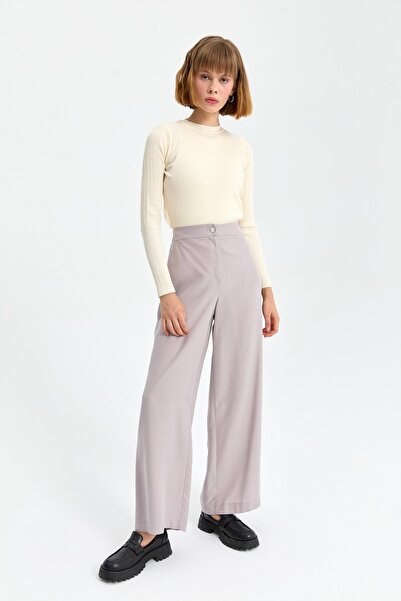 Nihan Arka Beli Lastikli Cupra Pantolon Gri