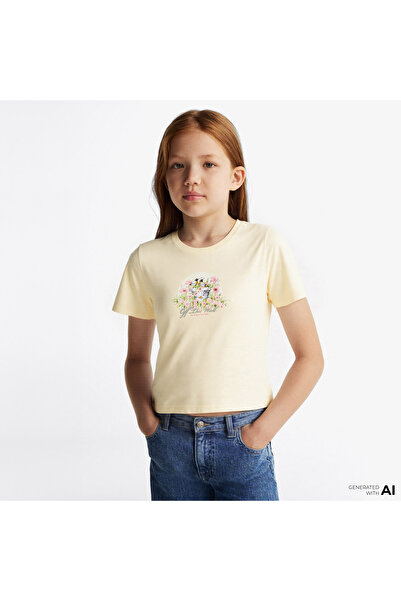 Vans Tricou galben pentru copii Birdsong Relaxed Crop Ss