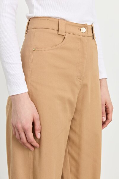 Nihan Havuç Kanvas Denim Pantolon Camel