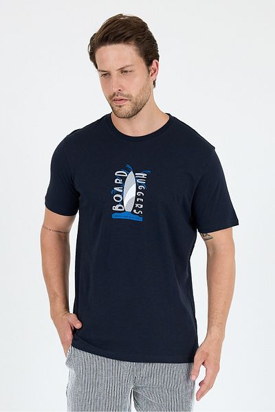 Rodi Men's 100% Cotton Crew Neck Short Sleeve Printed T-Shirt Comfortable and Stylish Casual Men's T-Shirt 0007